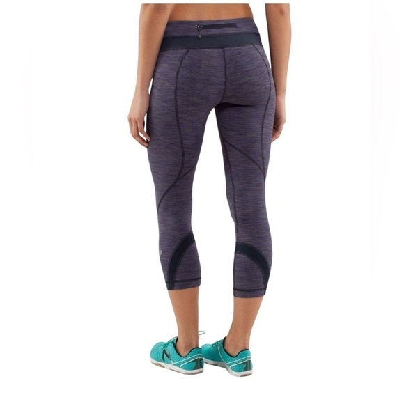 Lululemon Run: Inspire Crop Wee Are From Space Deep Indigo Purple Sz 4 Leggings - Picture 2 of 12